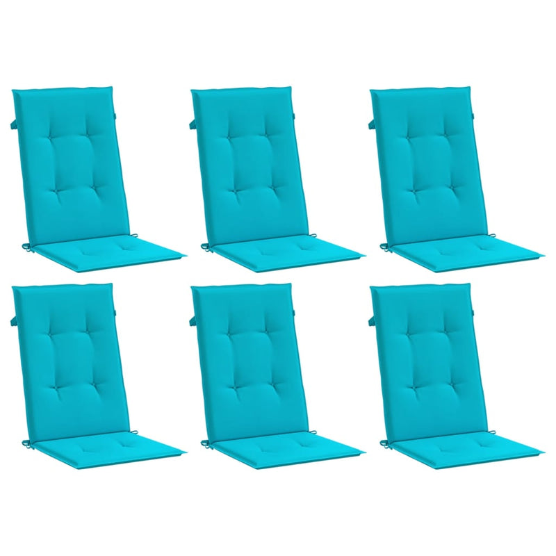 Load image into Gallery viewer, Vidaxl stoelkussens hoge rugleuning 6 st stof turquoise

