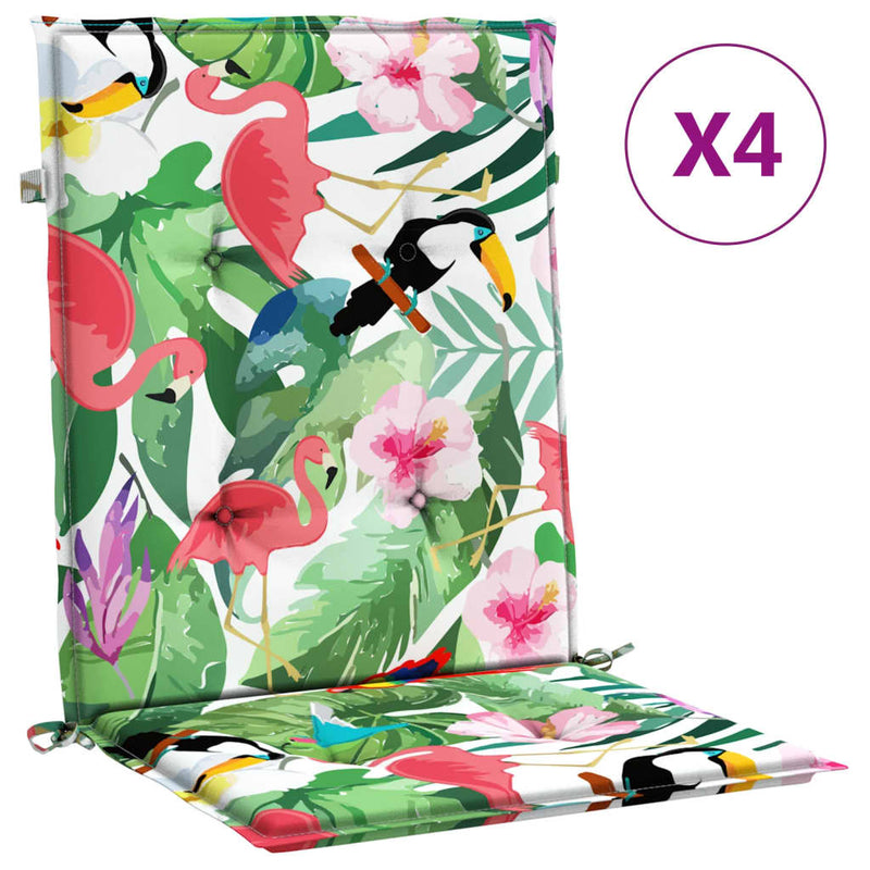 Load image into Gallery viewer, Vidaxl stoelkussens 4 st lage rug stof meerkleurig
