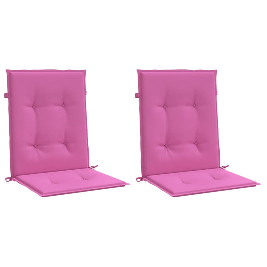 Vidaxl stoelkussens 2 st lage rug stof roze