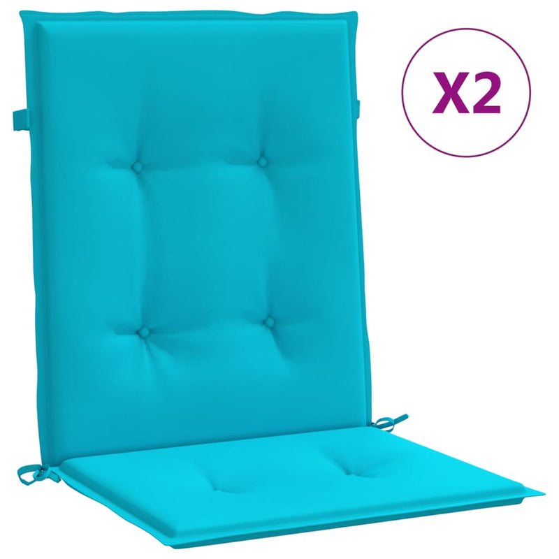 Load image into Gallery viewer, Vidaxl stoelkussens 2 st lage rug stof turquoise
