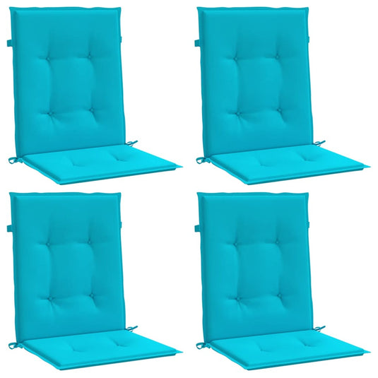 Vidaxl stoelkussens 4 st lage rug stof turquoise