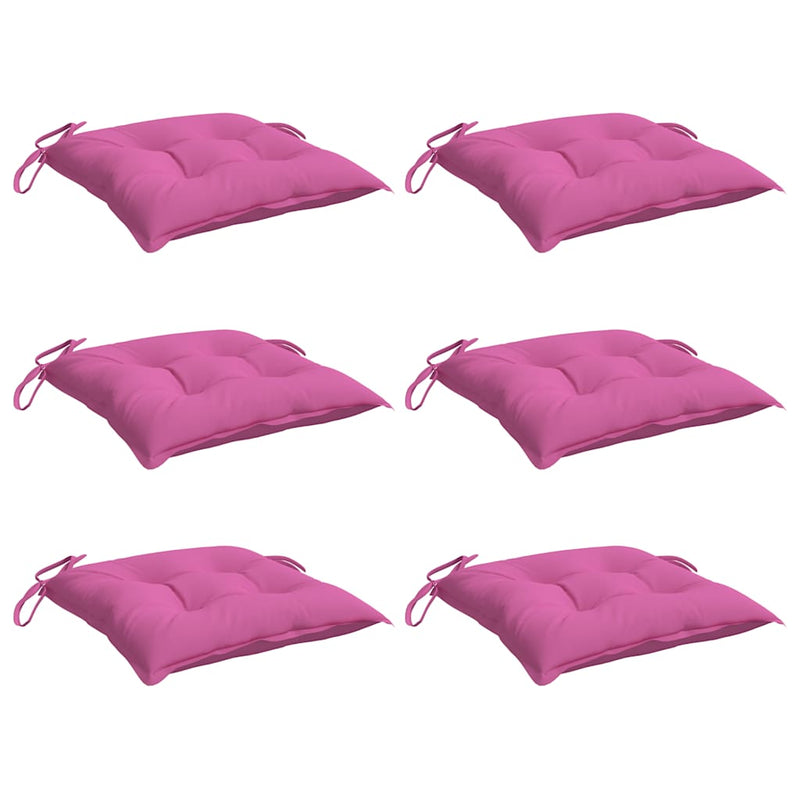 Afbeelding laden in galerijviewer, Vidaxl stoelkussens 6 st 40x40x7 cm stof roze
