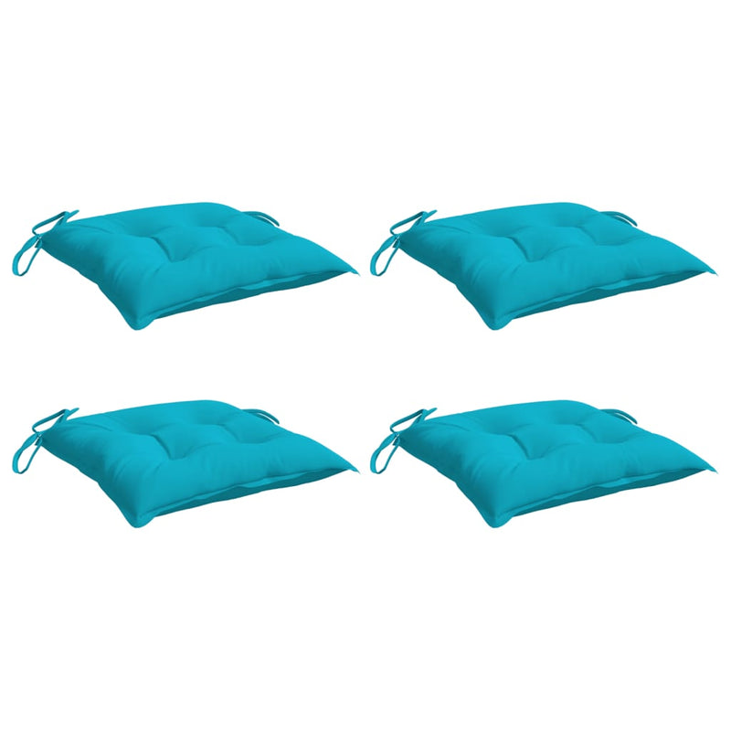 Afbeelding laden in galerijviewer, Vidaxl stoelkussens 4 st 40x40x7 cm stof turquoise
