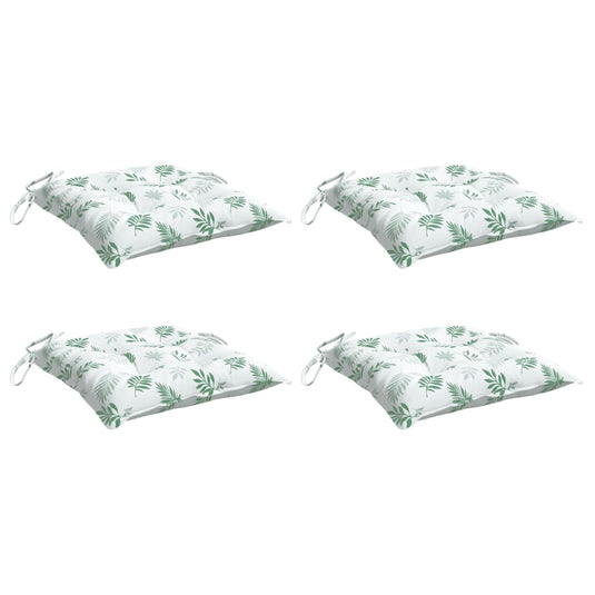 Vidaxl stoelkussens 4 st 50x50x7 cm stof bladpatroon