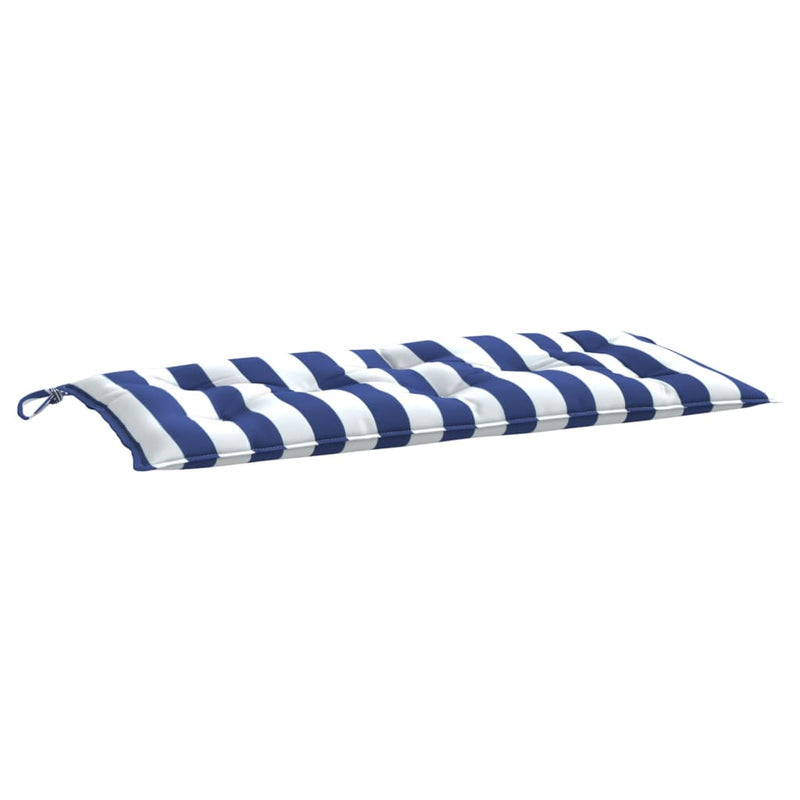 Load image into Gallery viewer, Vidaxl tuinbankkussen 100x50x7 cm stof gestreept wit en blauw
