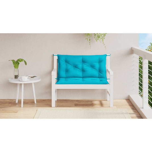 Vidaxl tuinbankkussens 2 st 100x50x7 cm stof turquoise