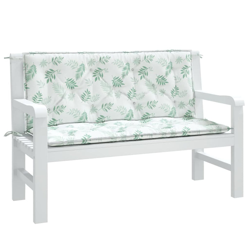 Load image into Gallery viewer, Vidaxl tuinbankkussens 2 st bladpatroon 120x50x7 cm stof
