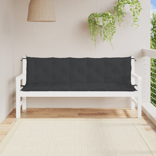 Vidaxl tuinbankkussens 2 st 180x50x7 cm oxford stof zwart