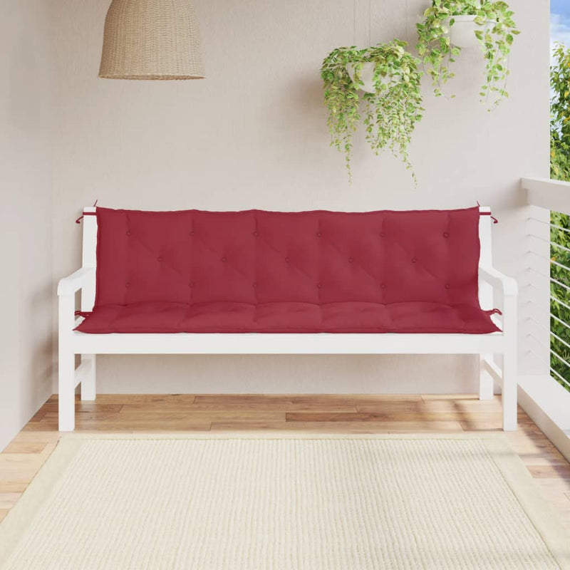 Load image into Gallery viewer, Vidaxl tuinbankkussens 2 st 180x50x7 cm oxford stof wijnrood
