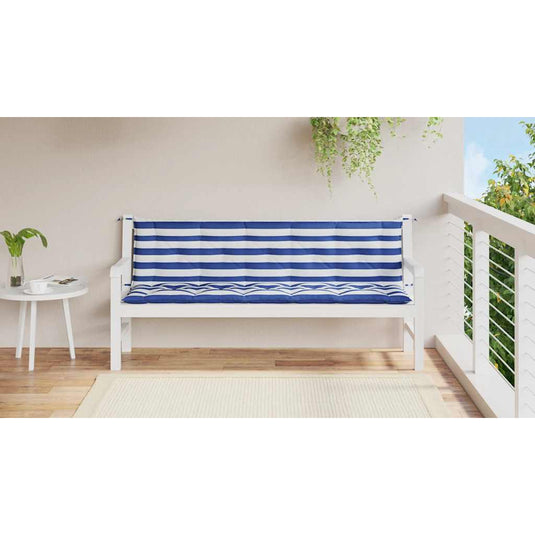 Vidaxl tuinbankkussens 2 st oxford stof gestreept wit en blauw