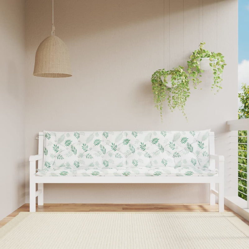 Load image into Gallery viewer, VidaXL Tuinbankkussens 2 st bladpatroon 200x50x7 cm stof
