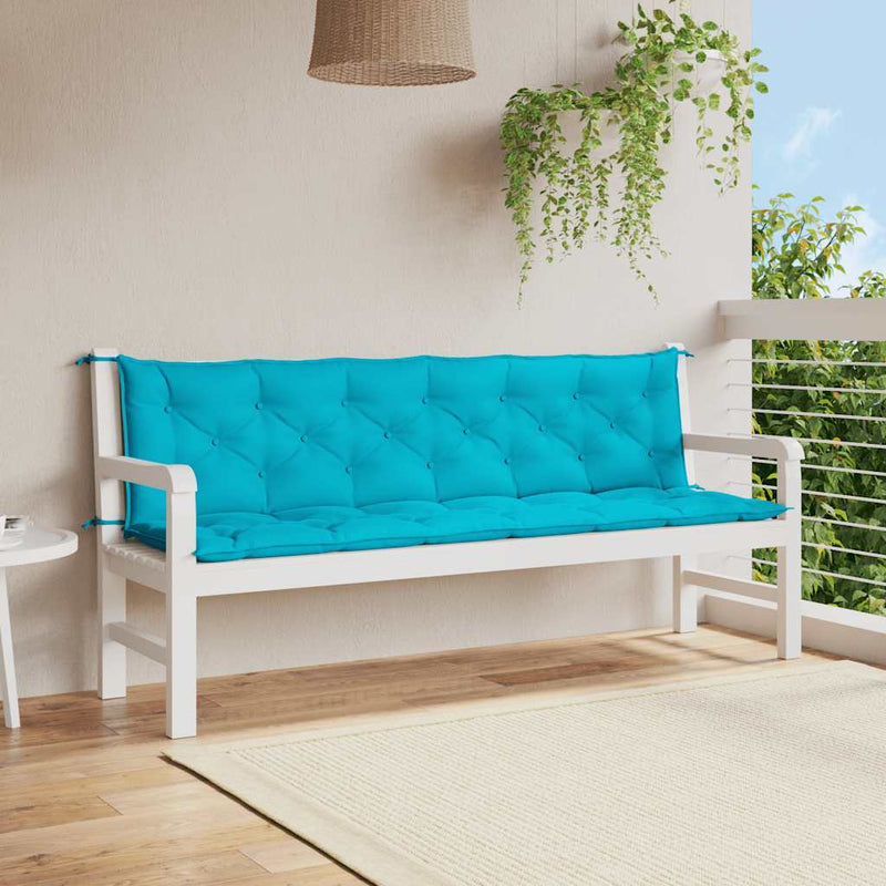 Load image into Gallery viewer, Vidaxl tuinbankkussens 2 st 200x50x7 cm stof turquoise
