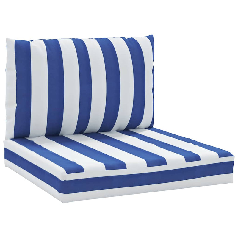 Afbeelding laden in galerijviewer, Vidaxl palletkussens 2 st gestreept oxford stof wit en blauw
