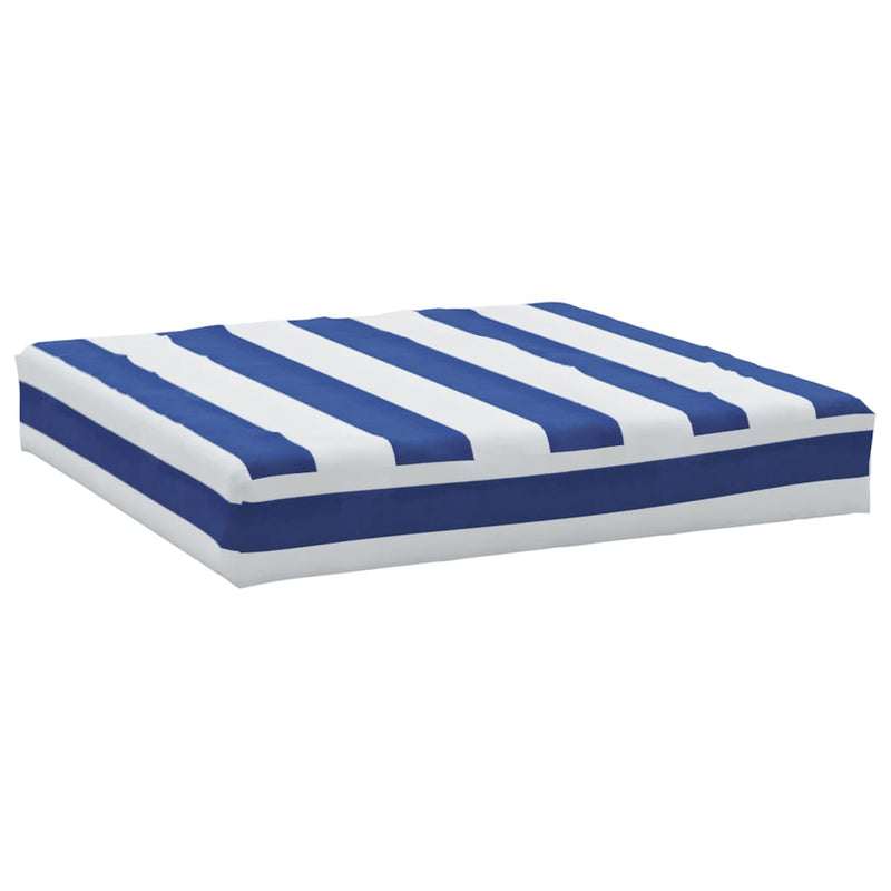 Chargez l'image dans la visionneuse de la galerie, Vidaxl palletkussen gestreept 60x60x8 cm oxford stof blauw en wit
