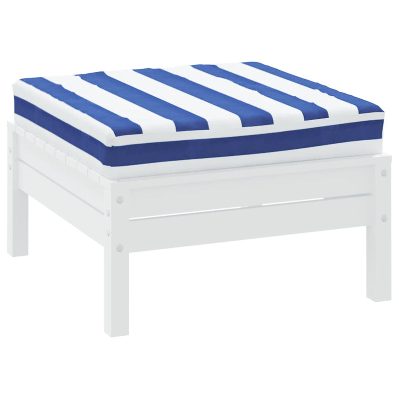 Chargez l'image dans la visionneuse de la galerie, Vidaxl palletkussen gestreept 60x60x8 cm oxford stof blauw en wit
