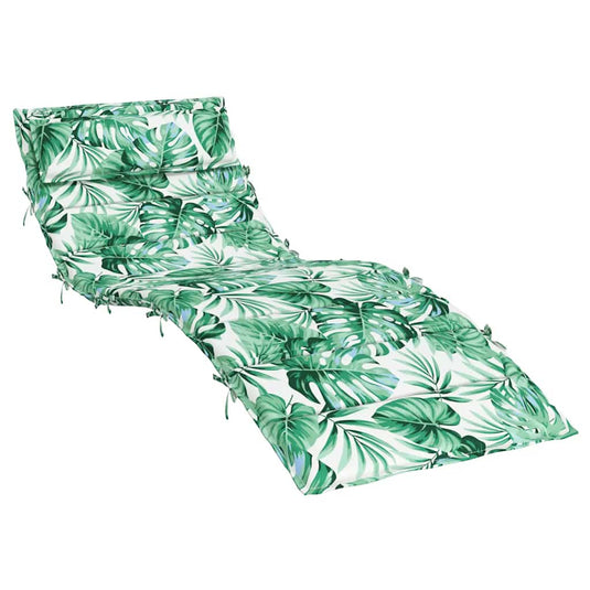 Vidaxl ligbedkussen bladpatroon 180x60x4 cm oxford stof