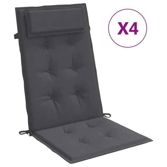 Vidaxl stoelkussens 4 st hoge rug oxford stof antracietkleurig
