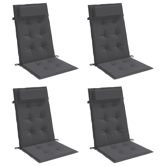 Vidaxl stoelkussens 4 st hoge rug oxford stof antracietkleurig