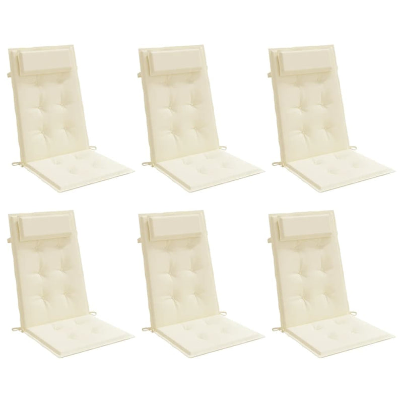 Load image into Gallery viewer, Vidaxl stoelkussens 6 st hoge rug oxford stof crèmekleurig
