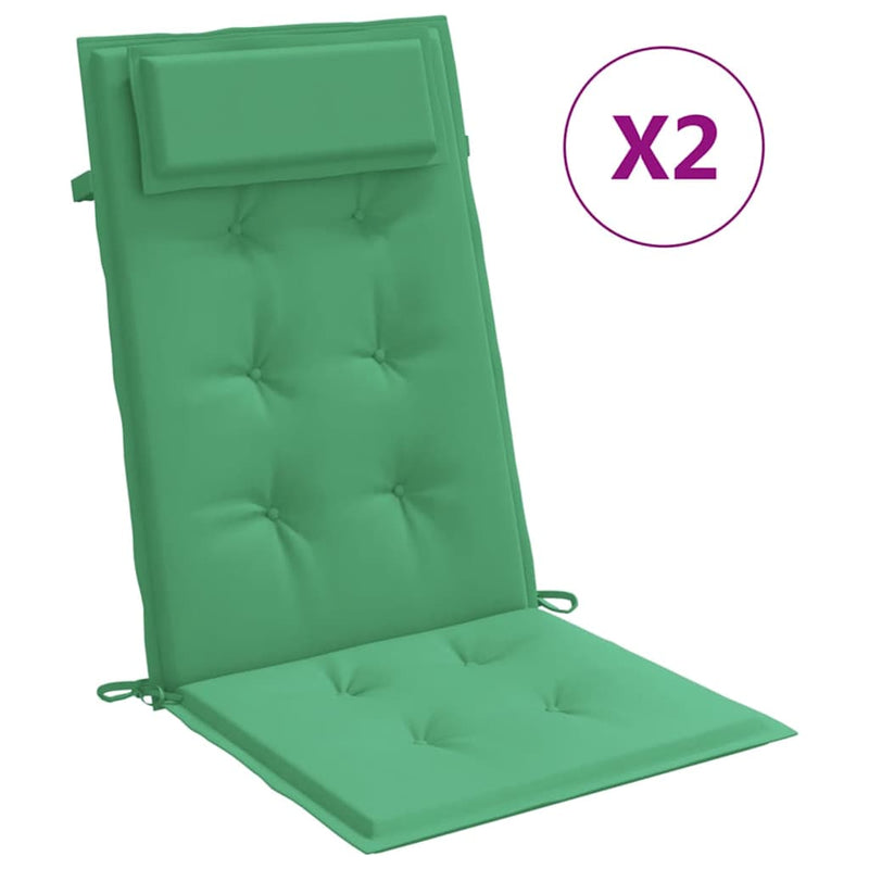 Chargez l'image dans la visionneuse de la galerie, Vidaxl stoelkussens 2 st hoge rug oxford stof groen
