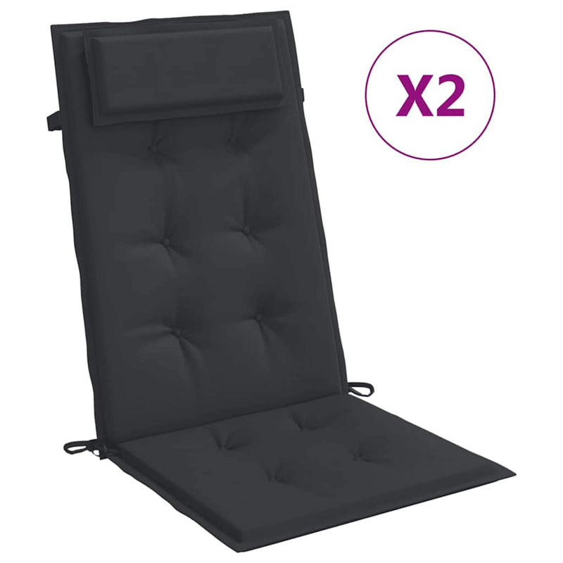 Chargez l'image dans la visionneuse de la galerie, Vidaxl stoelkussens 2 st hoge rug oxford stof zwart
