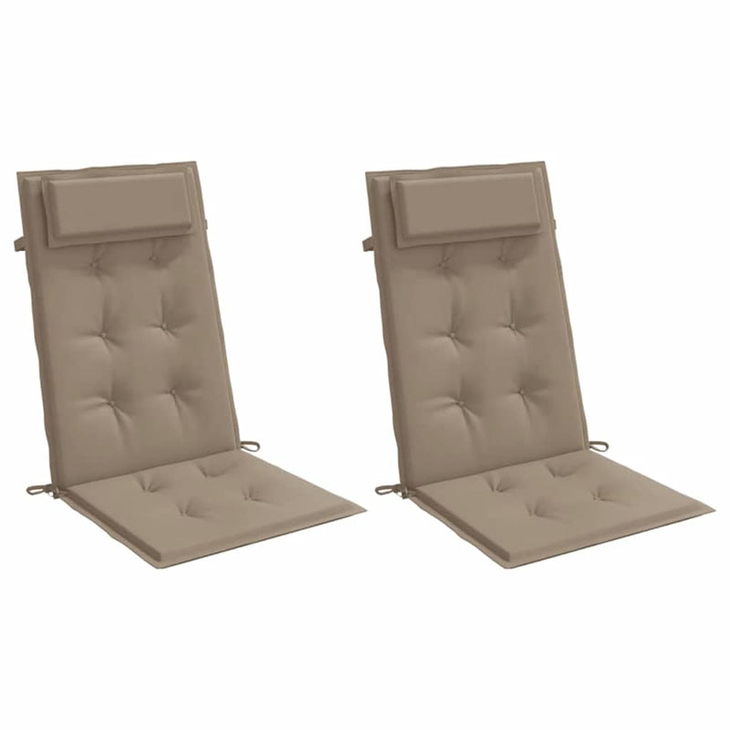 Chargez l'image dans la visionneuse de la galerie, Vidaxl stoelkussens 2 st hoge rug oxford stof taupe
