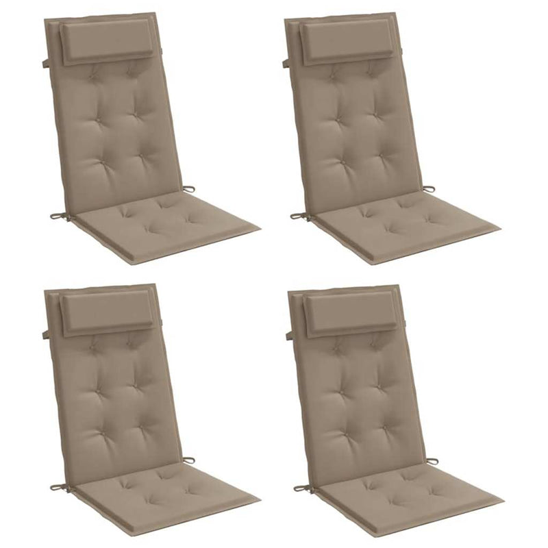 Load image into Gallery viewer, Vidaxl stoelkussens 4 st hoge rug oxford stof taupe
