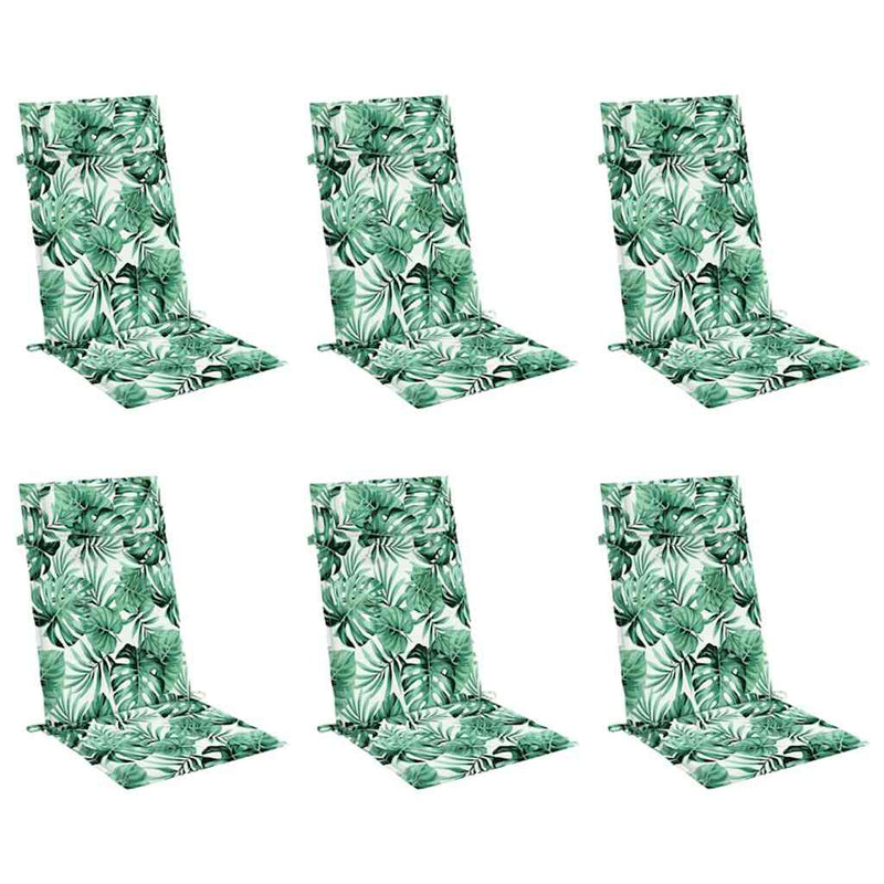 Laden Sie das Bild in Galerie -Viewer, Vidaxl stoelkussens 6 st hoge rug bladpatroon oxford stof
