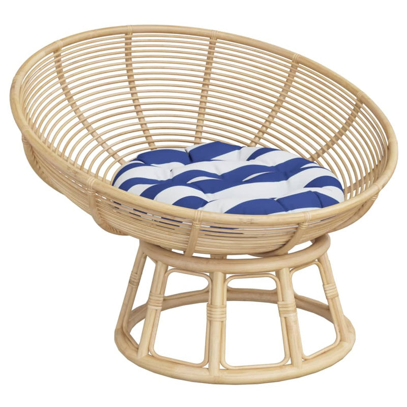 Load image into Gallery viewer, VidaXL Zitkussen rond gestreept Ø 60x11 cm oxford stof blauw wit
