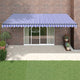 Vidaxl luifel uittrekbaar 5x3 m stof en aluminium blauw en wit