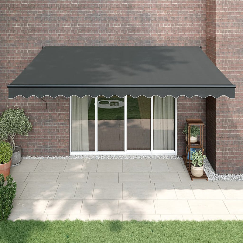 Load image into Gallery viewer, VidaXL Luifel uittrekbaar 4x3 m stof en aluminium antracietkleurig
