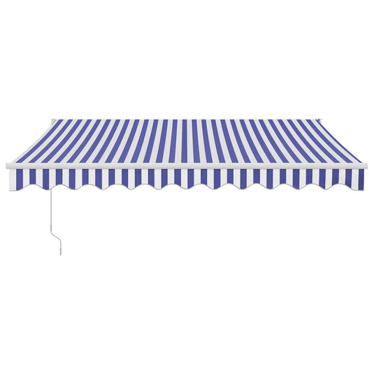 Vidaxl luifel elektrisch uitschuifbaar 3,5x2,5 m blauw en wit