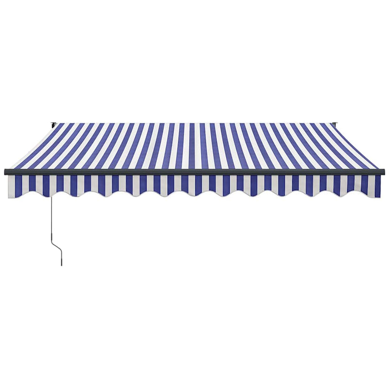 ギャラリービューアに画像をロードする, Vidaxl luifel elektrisch uitschuifbaar 3,5x2,5 m blauw en wit
