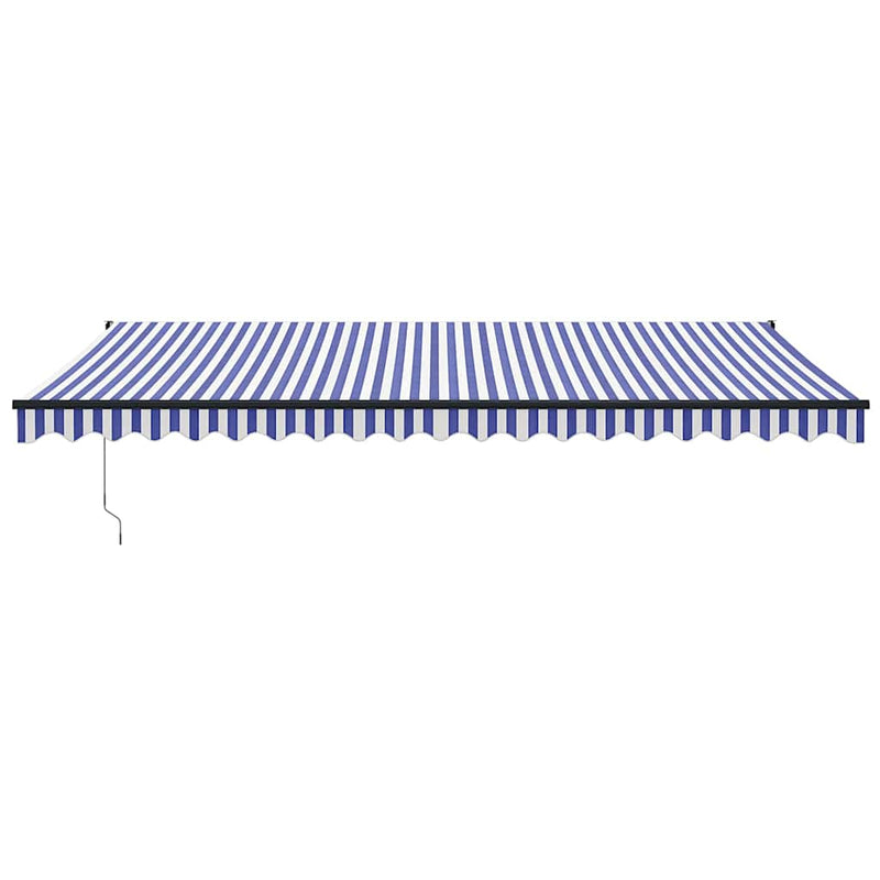 Chargez l'image dans la visionneuse de la galerie, Vidaxl luifel automatisch uitschuifbaar 5x3 m blauw en wit
