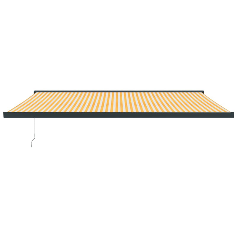 Load image into Gallery viewer, VidaXL Luifel uittrekbaar 5x3 m stof en aluminium geel en wit
