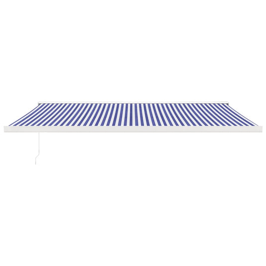VidaXL Luifel uittrekbaar 5x3 m stof en aluminium blauw en wit