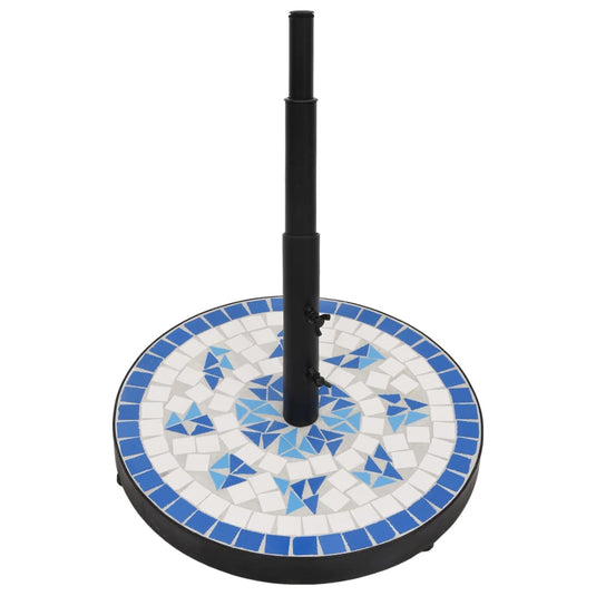 Vidaxl parasolvoet rond 12 kg blauw en wit