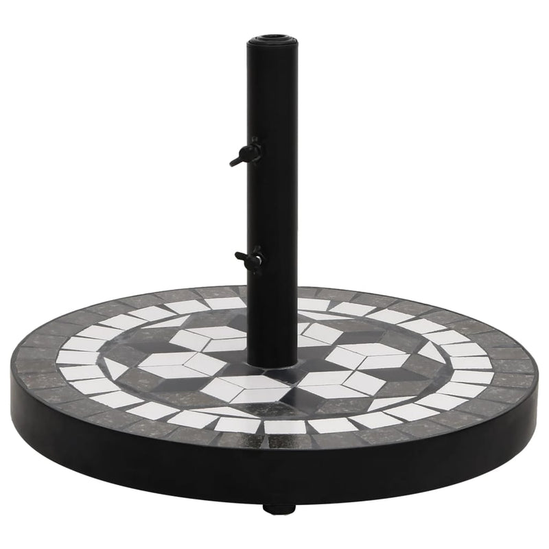 Load image into Gallery viewer, Vidaxl parasolvoet rond 12 kg zwart en wit
