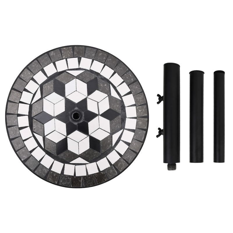 Chargez l'image dans la visionneuse de la galerie, Vidaxl parasolvoet rond 12 kg zwart en wit
