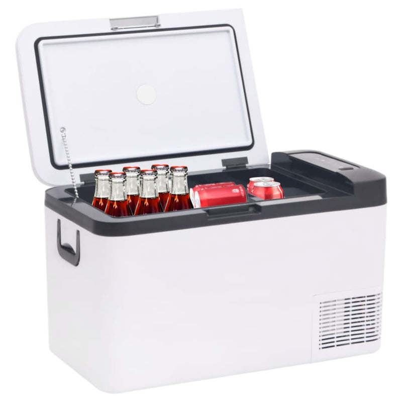 Load image into Gallery viewer, Vidaxl koelbox met handvat 18 l pp pe zwart en wit
