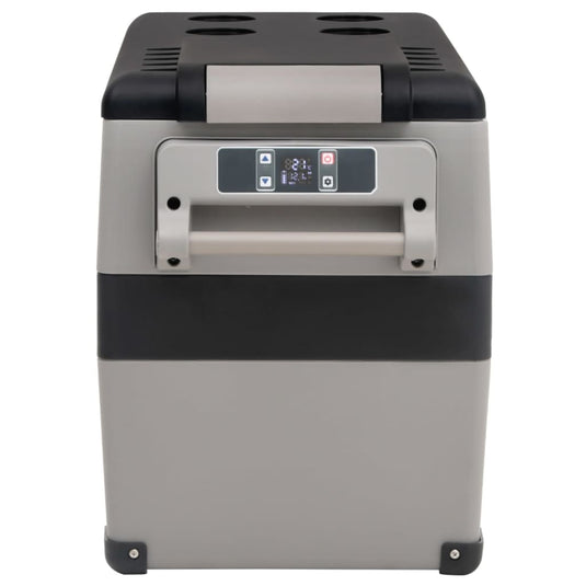 Vidaxl koelbox met handvat 55 l pp pe zwart en grijs