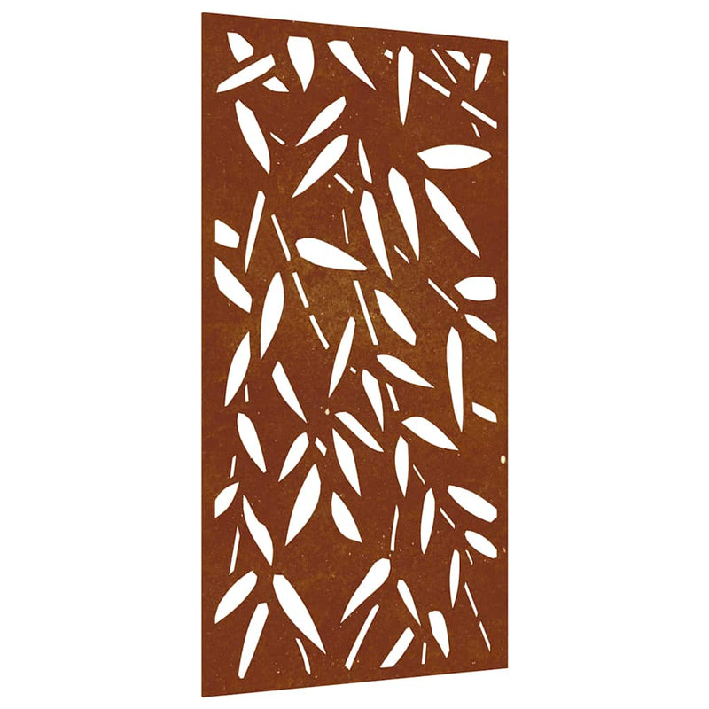 Load image into Gallery viewer, Vidaxl wanddecoratie tuin bamboebladontwerp 105x55 cm cortenstaal
