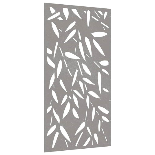 Vidaxl wanddecoratie tuin bamboebladontwerp 105x55 cm cortenstaal