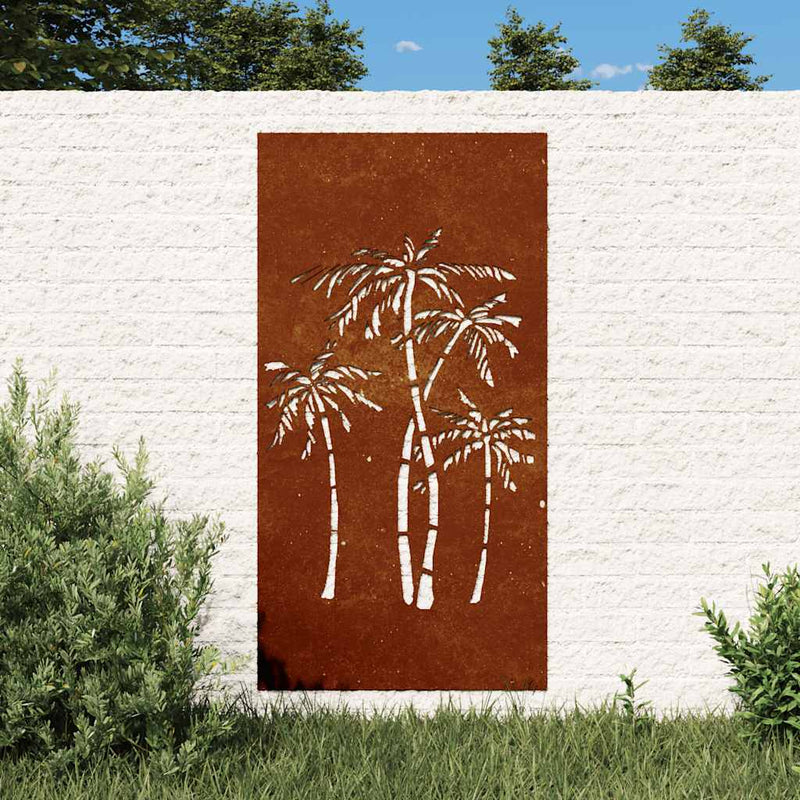 Load image into Gallery viewer, VidaXL Wanddecoratie tuin palmboomontwerp 105x55 cm cortenstaal
