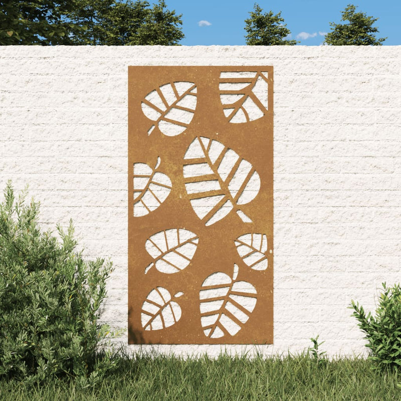 Load image into Gallery viewer, Vidaxl wanddecoratie tuin bladontwerp 105x55 cm cortenstaal
