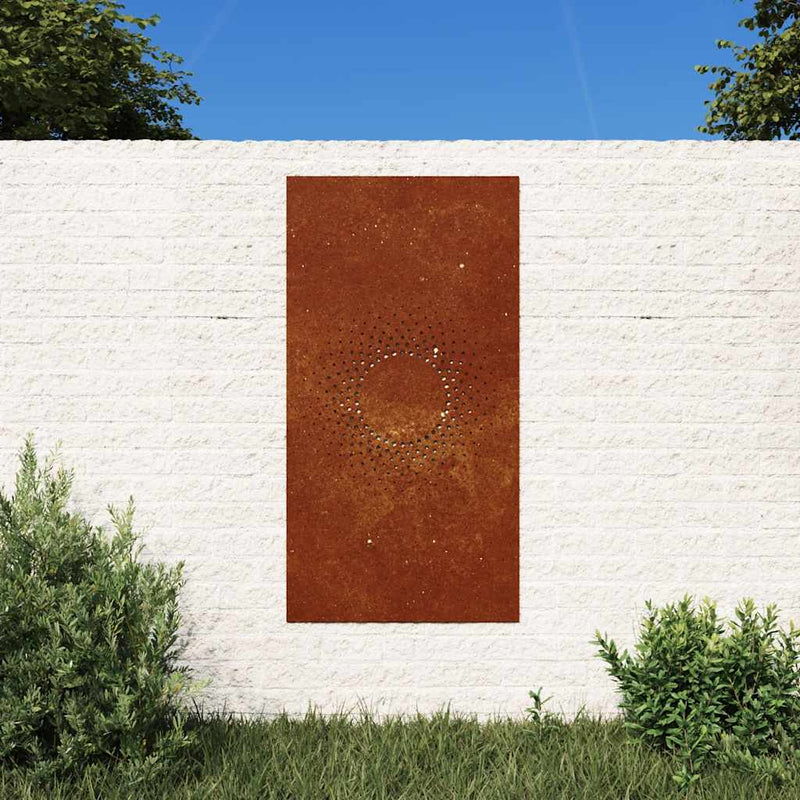 Load image into Gallery viewer, Vidaxl wanddecoratie tuin zonontwerp 105x55 cm cortenstaal
