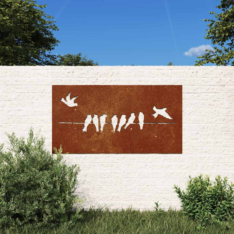ギャラリービューアに画像をロードする, Vidaxl wanddecoratie tuin vogelontwerp 105x55 cm cortenstaal
