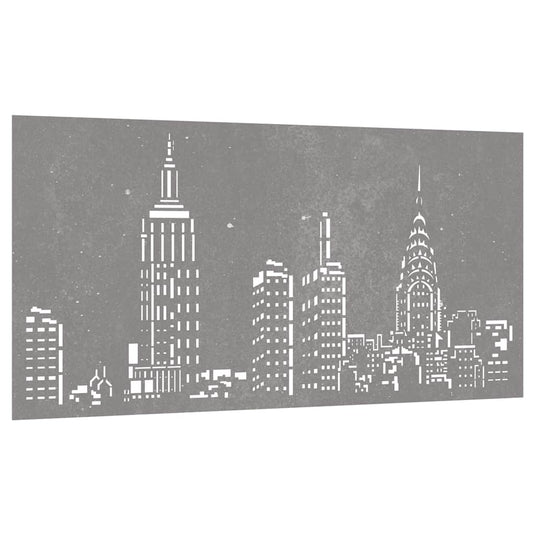 Vidaxl wanddecoratie tuin skyline-ontwerp 105x55 cm cortenstaal