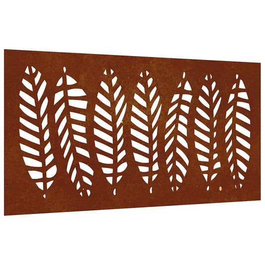 Vidaxl wanddecoratie tuin bladontwerp 105x55 cm cortenstaal