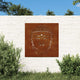 Vidaxl wanddecoratie tuin boeddhahoofd-ontwerp 55x55 cm cortenstaal
